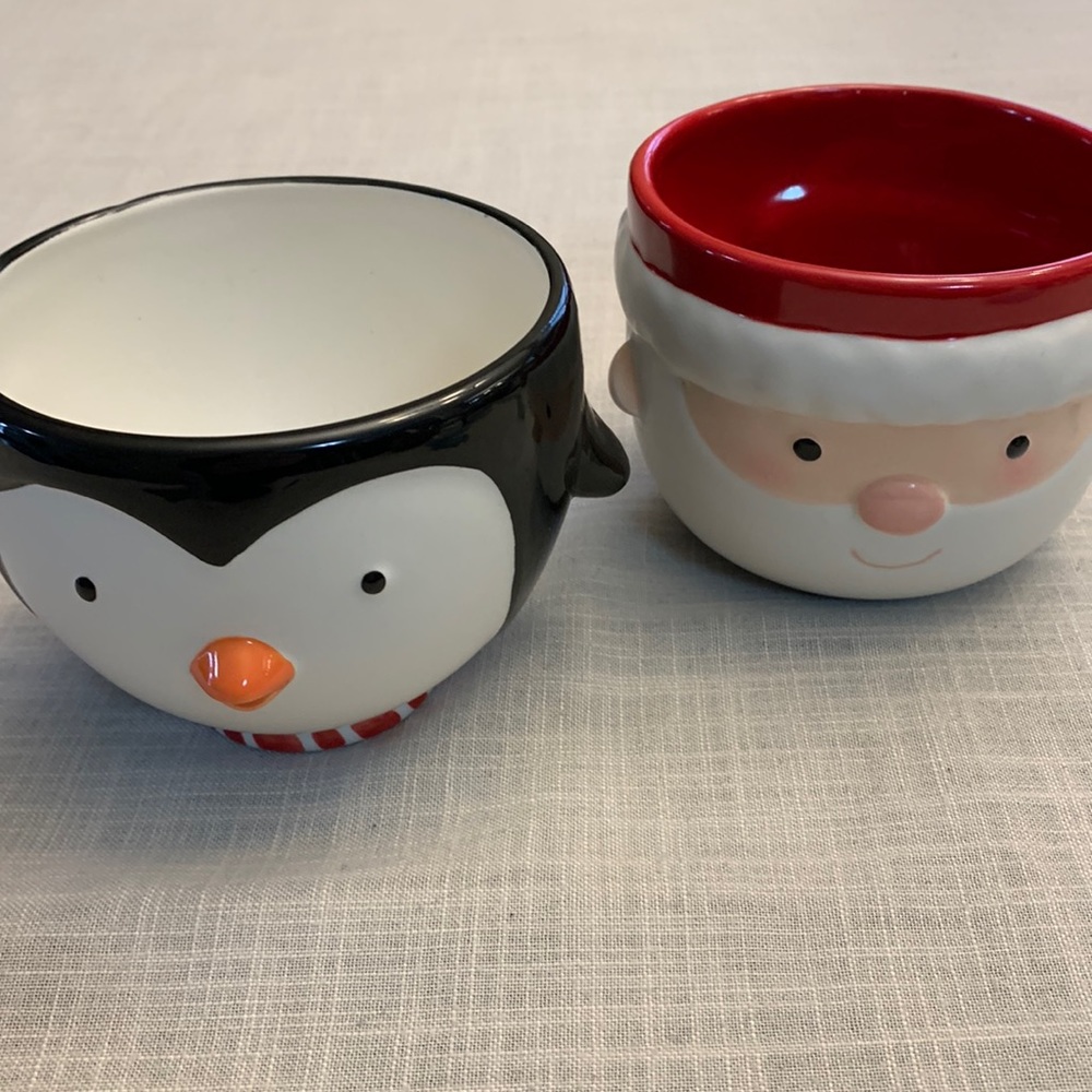Penguin and Santa bowls